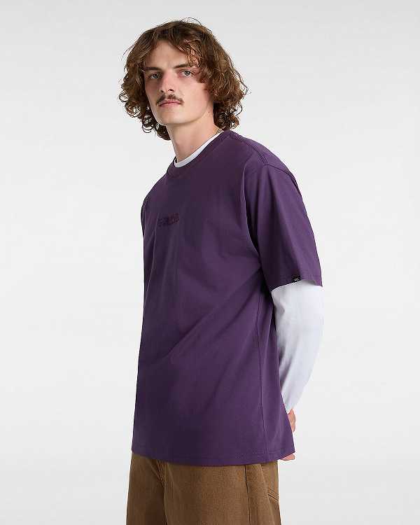 Purple Vans Essential Loose Men T Shirts | VN0492157