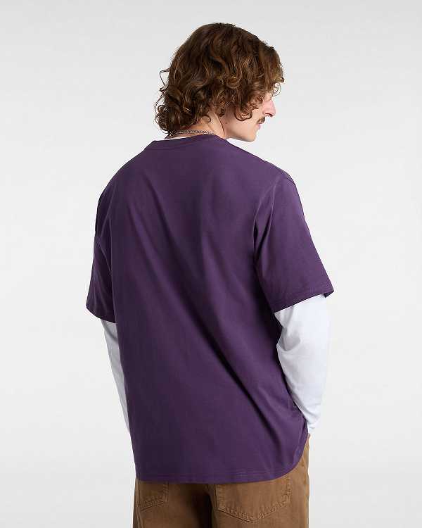 Purple Vans Essential Loose Men T Shirts | VN0492157