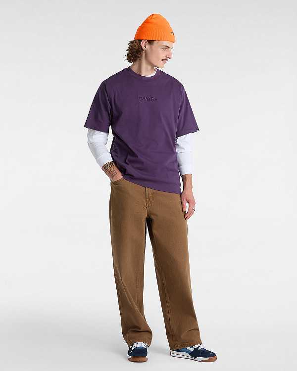 Purple Vans Essential Loose Men T Shirts | VN0492157