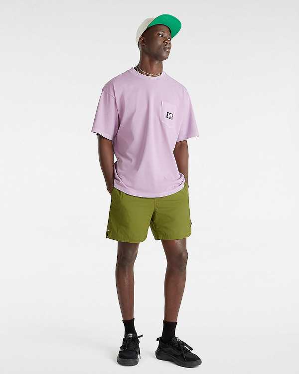 Purple Vans Hyper Patch Pocket Men T Shirts | VN2410653