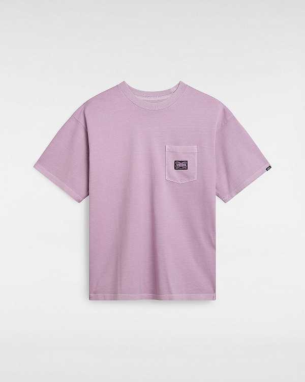 Purple Vans Hyper Patch Pocket Men T Shirts | VN2410653