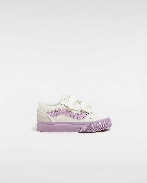 Purple Vans Old Skool Hook And Loop (1-4 Years) Kids\' Sneakers | VN3907614