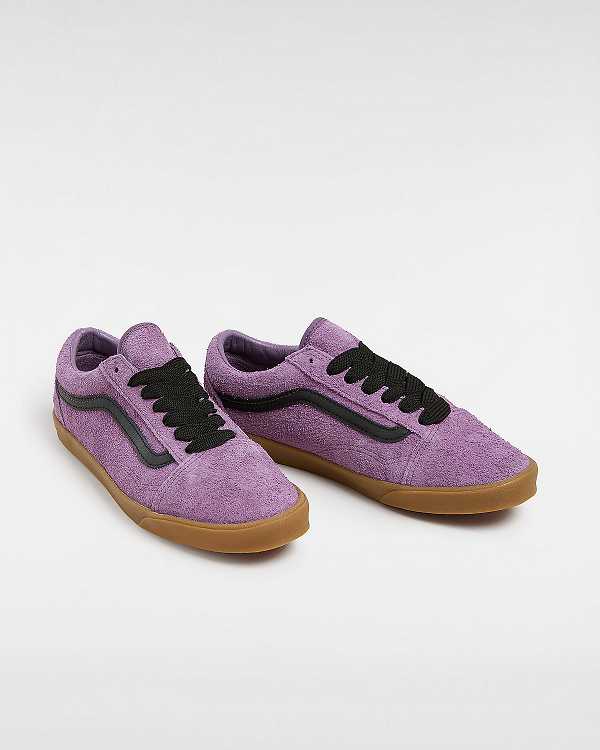 Purple Vans Old Skool Lowpro Hairy Suede Men Sneakers | VN5689712