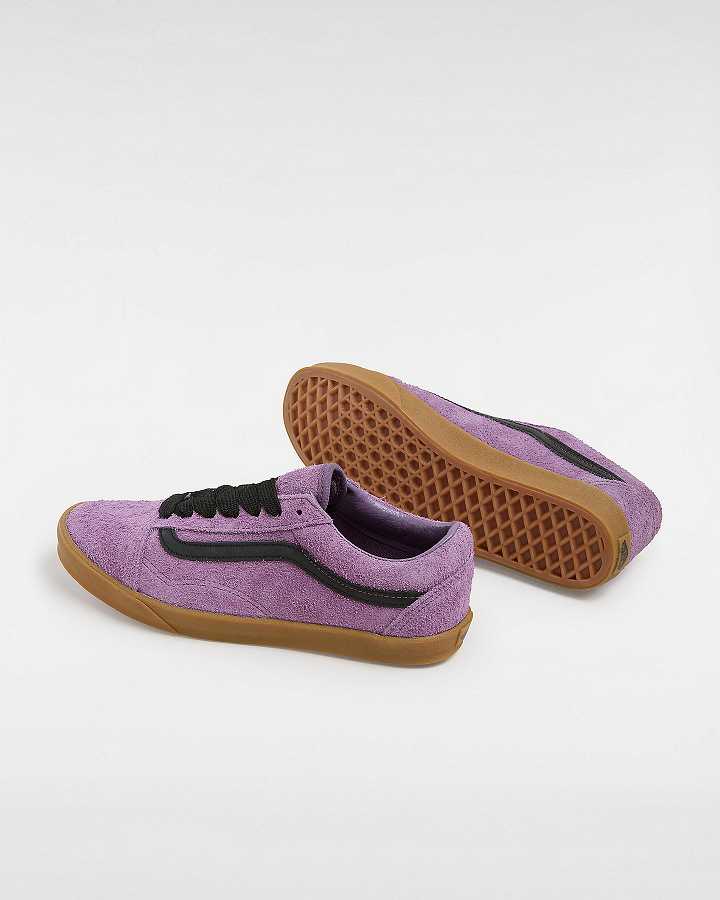 Purple Vans Old Skool Lowpro Hairy Suede Men Sneakers | VN5689712