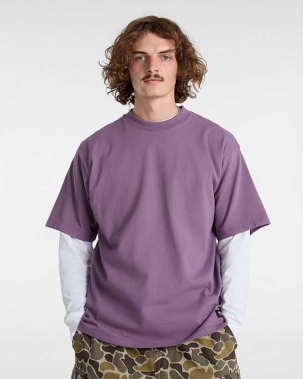 Purple Vans Original Standards Men T Shirts | VN9234815