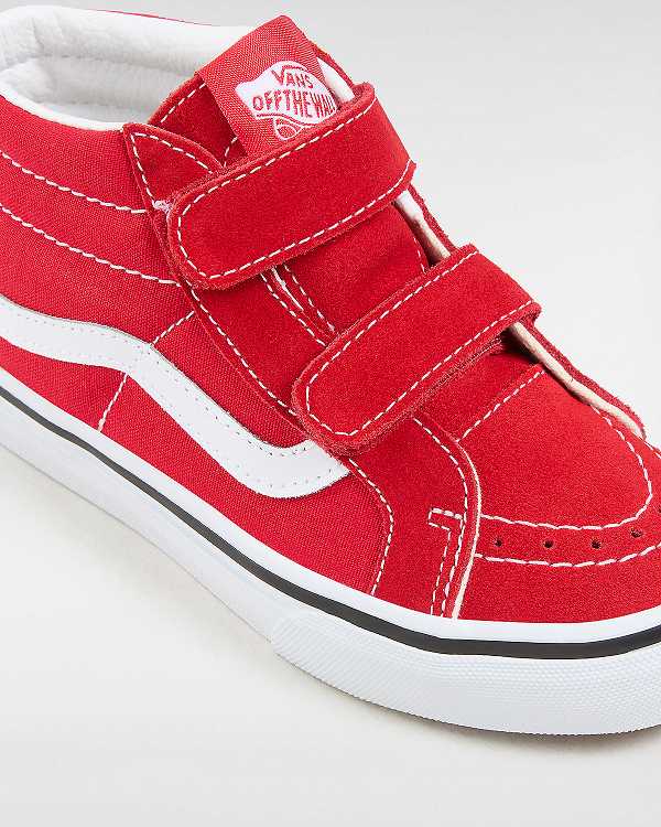 Red Vans Sk8-Mid Reissue Hook and Loop (4-8 years) Kids' Sneakers | VN3028145