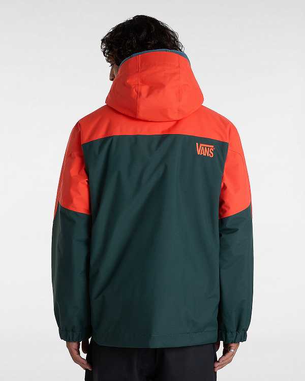 Red / Green Vans MTE Hellbound Snowboard Men Jacket | VN6419027