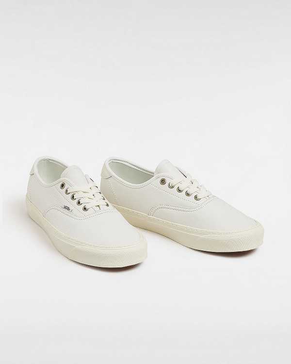 White Vans Authentic Lux Men Leather Shoes | VN0378649