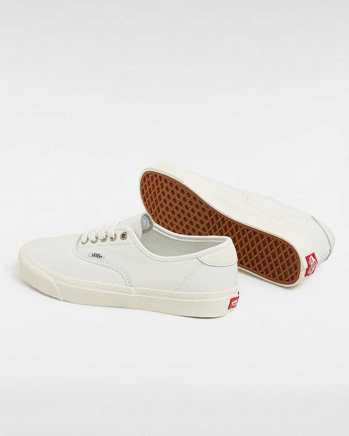 White Vans Authentic Lux Men Leather Shoes | VN0378649