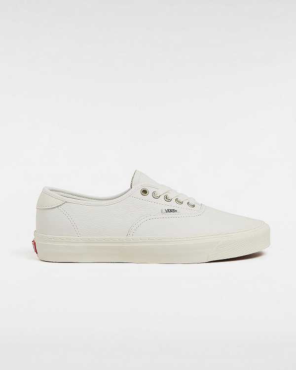 White Vans Authentic Lux Women Leather Shoes | VN6472381