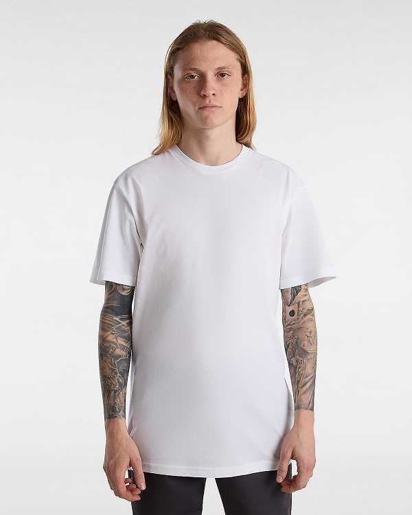 White Vans Basic Men T Shirts | VN2731049