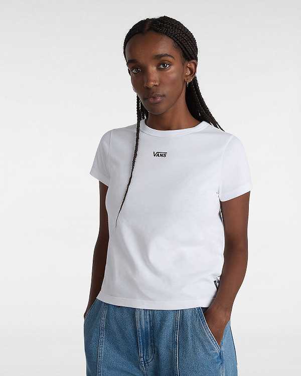 White Vans Basic mini Women T Shirts | VN4839026