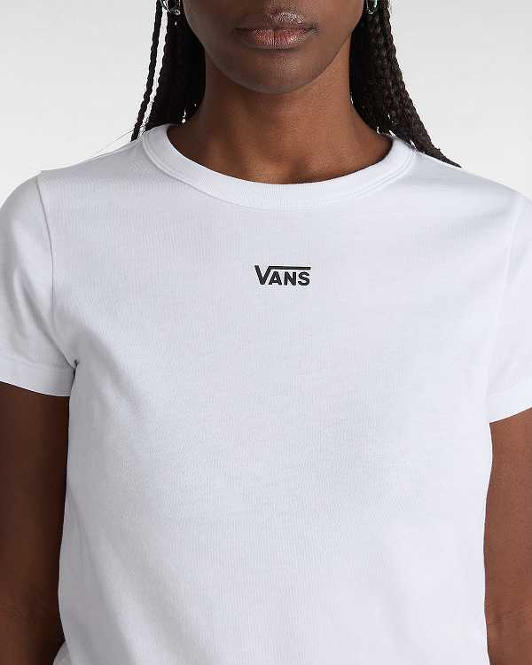 White Vans Basic mini Women T Shirts | VN4839026