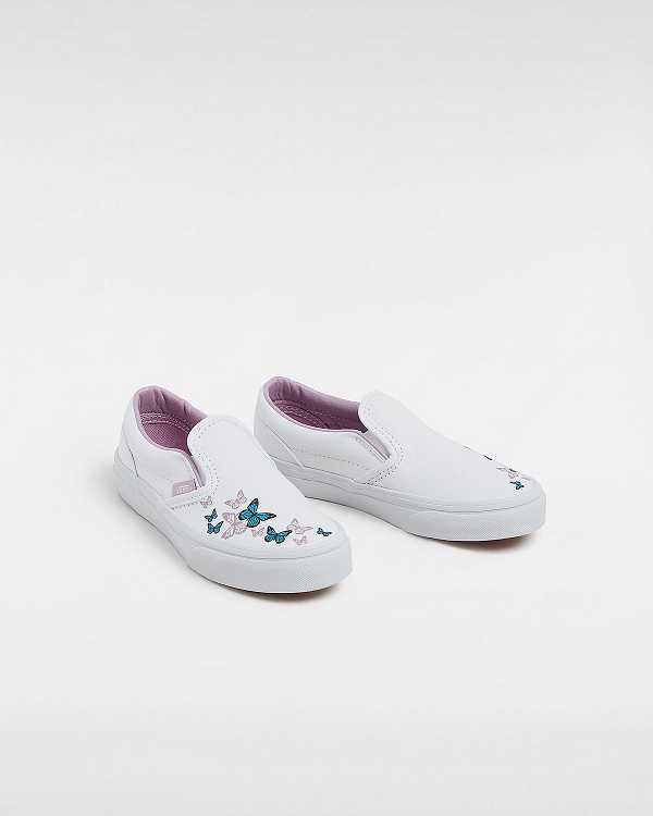 White Vans Classic (4-8 Years) Kids' Slip On Shoes | VN2749308