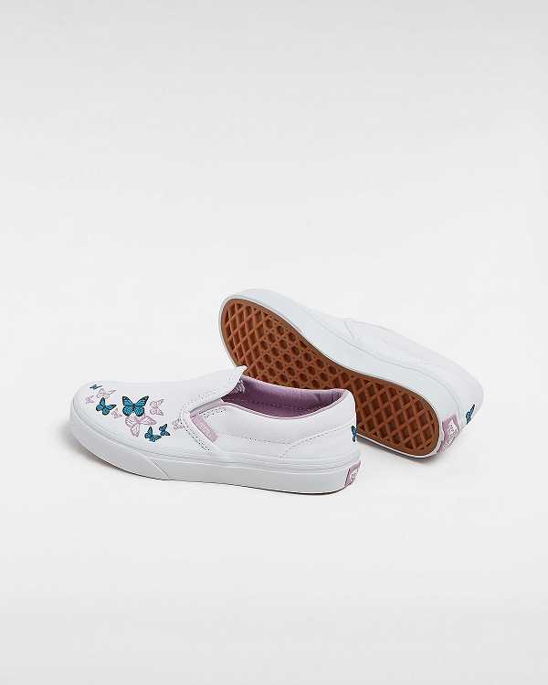 White Vans Classic (4-8 Years) Kids' Slip On Shoes | VN2749308