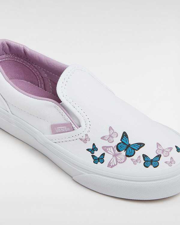 White Vans Classic (4-8 Years) Kids' Slip On Shoes | VN2749308