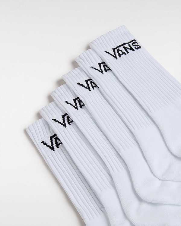 White Vans Classic Crew (6 Pairs) Unisex Socks | VN9342507