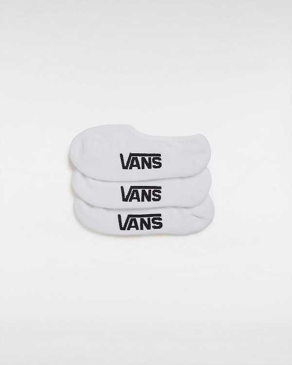 White Vans Classic No Show (3 pairs) Unisex Socks | VN8324671