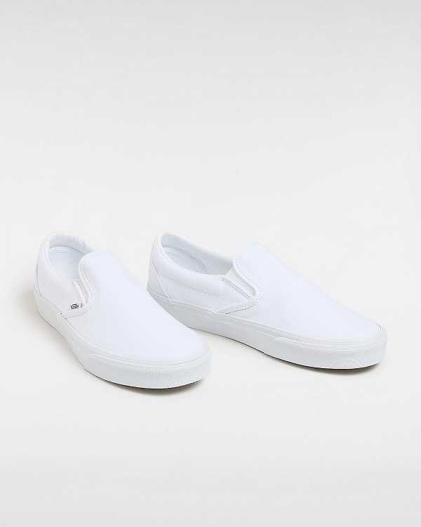 White Vans Classic Women Slip On Shoes | VN7916408