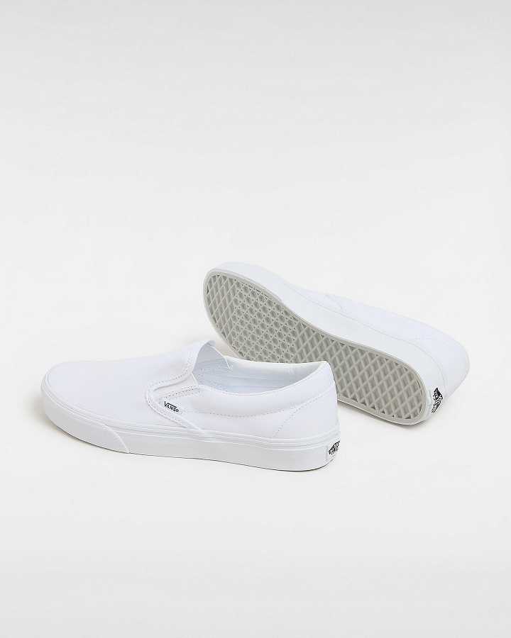 White Vans Classic Women Slip On Shoes | VN7916408