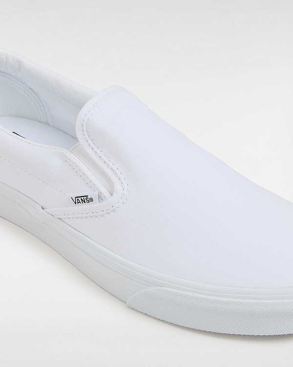 White Vans Classic Women Slip On Shoes | VN7916408