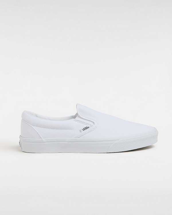 White Vans Classic Women Slip On Shoes | VN7916408