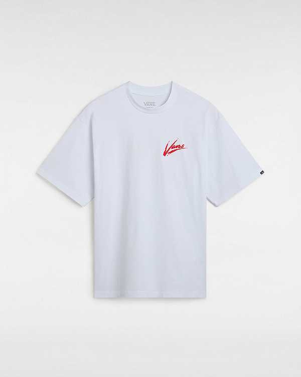 White Vans Dettori Loose Fit Men T Shirts | VN6740591