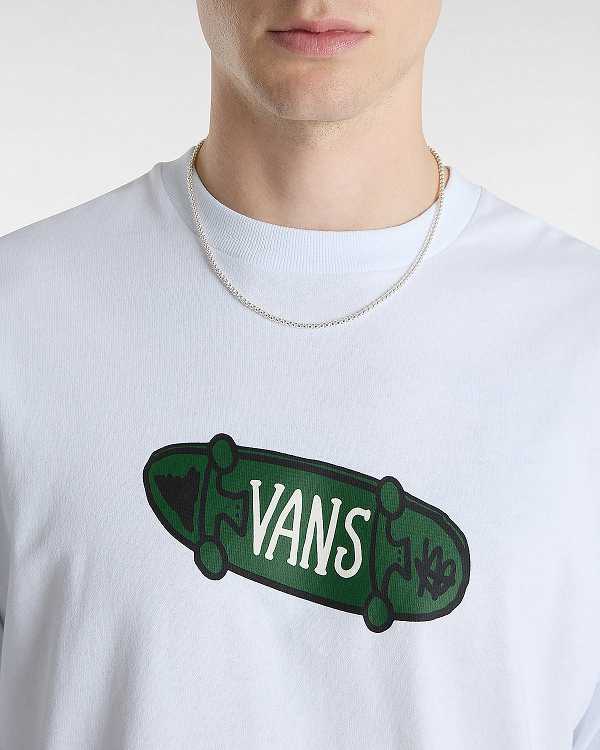 White Vans Flipside Loose Men T Shirts | VN8762941