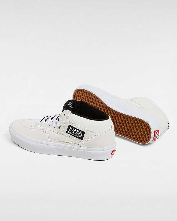 White Vans Half Cab Men Skate Shoes | VN6530217