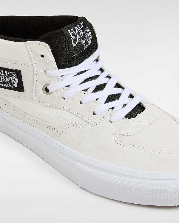 White Vans Half Cab Men Skate Shoes | VN6530217