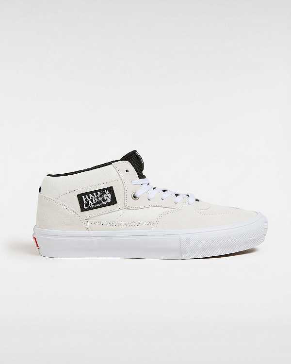 White Vans Half Cab Men Skate Shoes | VN6530217