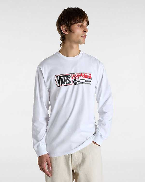 White Vans Hi Stretch Long Sleeve Men T Shirts | VN8147506