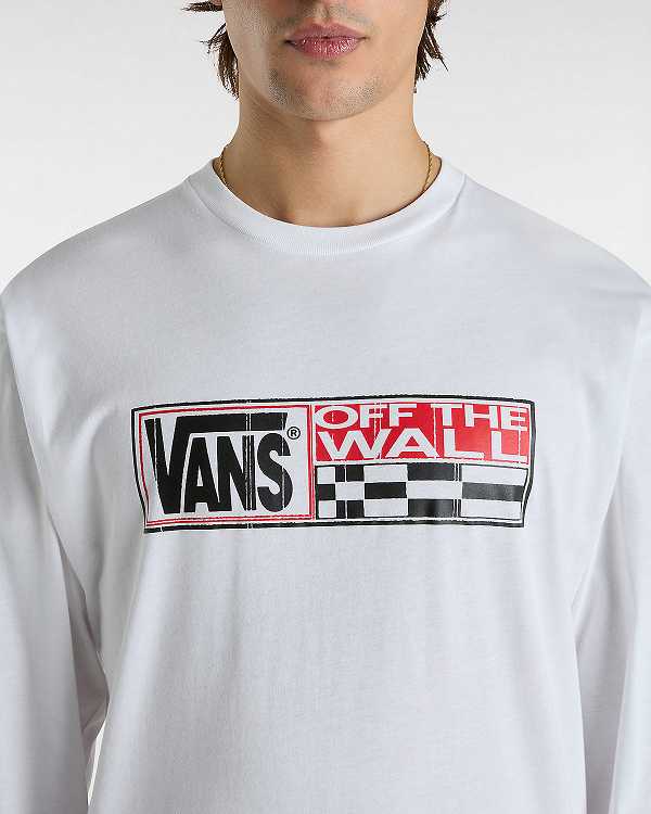 White Vans Hi Stretch Long Sleeve Men T Shirts | VN8147506