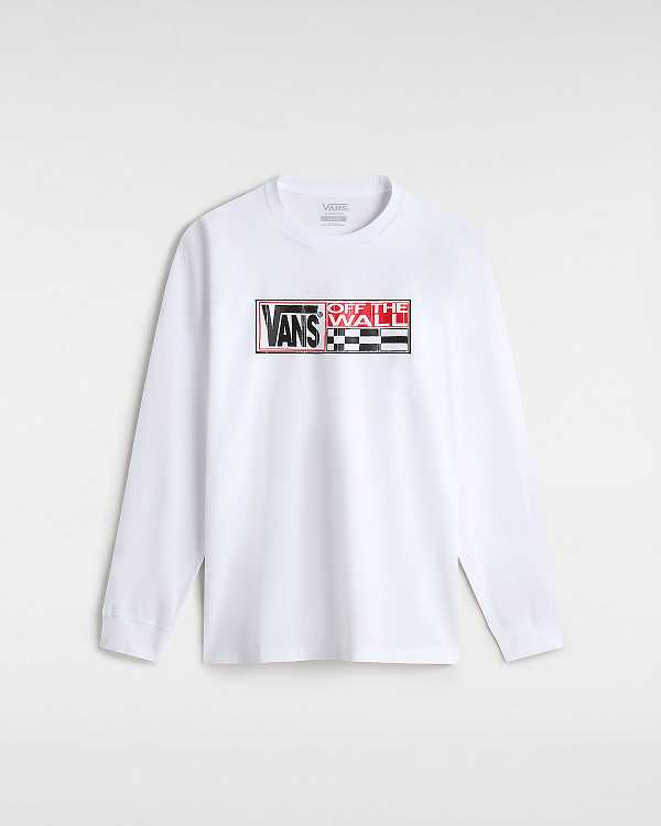 White Vans Hi Stretch Long Sleeve Men T Shirts | VN8147506