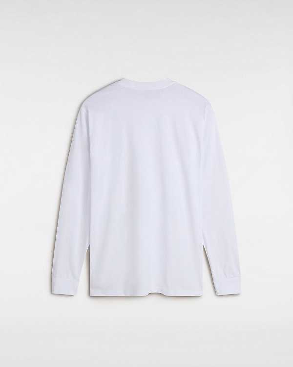 White Vans Left Chest Hit Long Sleeve Men T Shirts | VN7025163