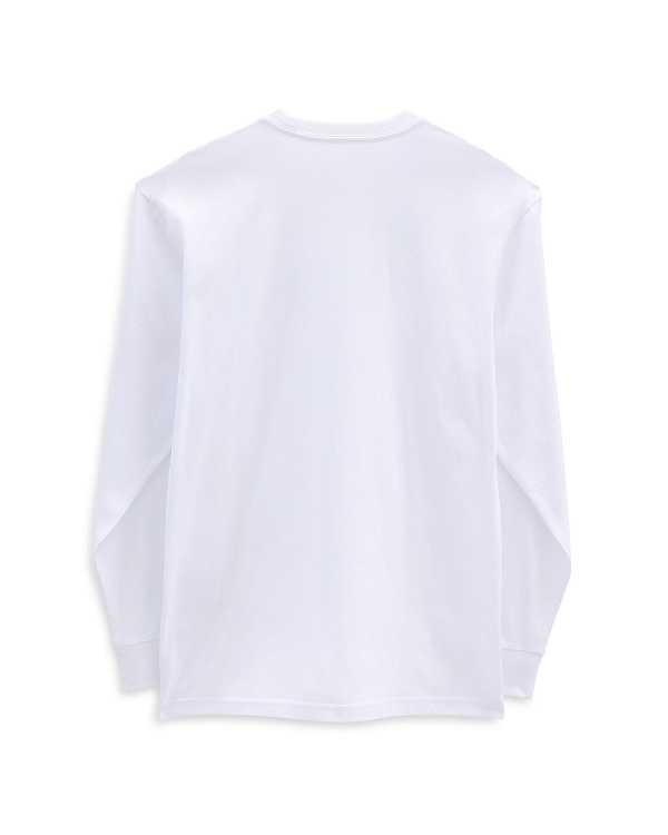 White Vans Left Chest Hit Long Sleeve Men T Shirts | VN7025163