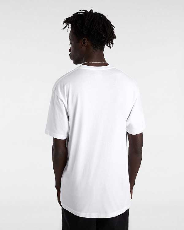 White Vans Left Chest Logo Men T Shirts | VN3701462