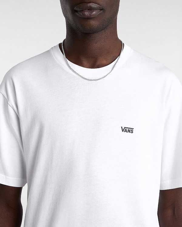 White Vans Left Chest Logo Men T Shirts | VN3701462