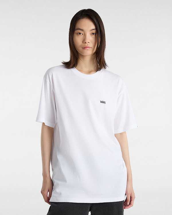 White Vans Left Chest Logo Men T Shirts | VN3701462