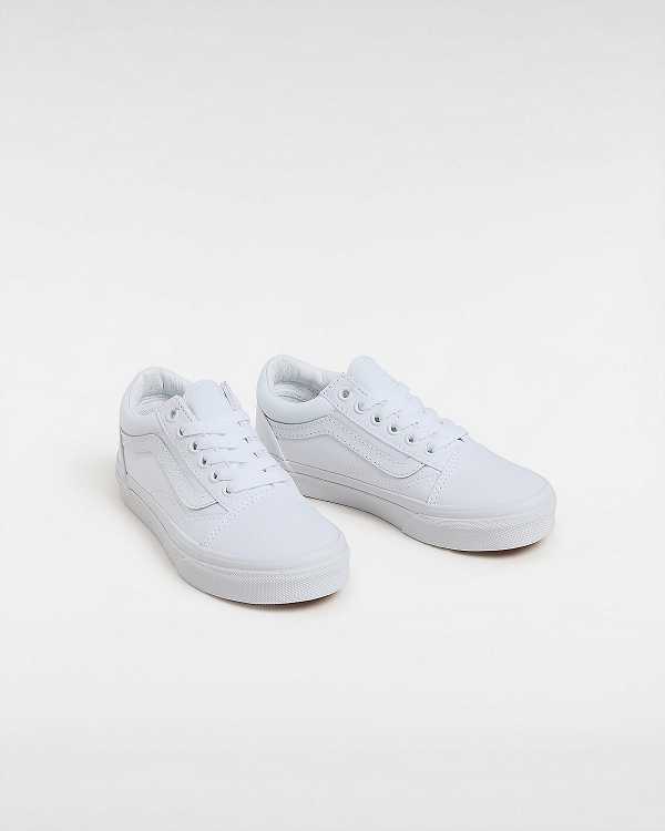 White Vans Old Skool (4-8 Years) Kids' Sneakers | VN8579134