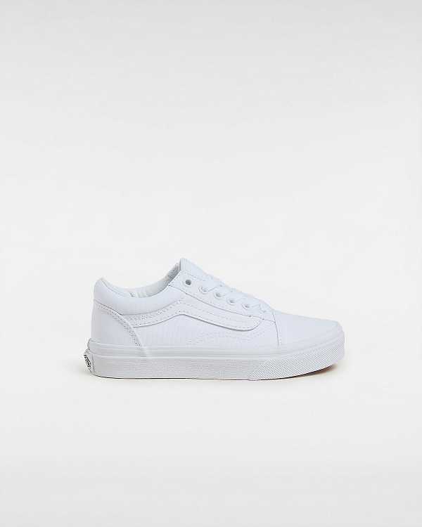 White Vans Old Skool (4-8 Years) Kids\' Sneakers | VN8579134