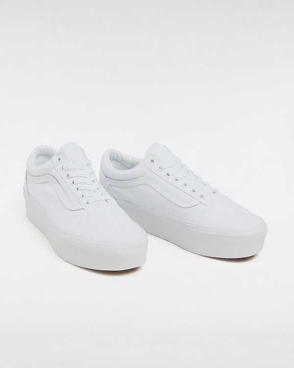 White Vans Old Skool Women Platform Shoes | VN8195237