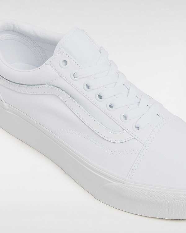 White Vans Old Skool Women Platform Shoes | VN8195237