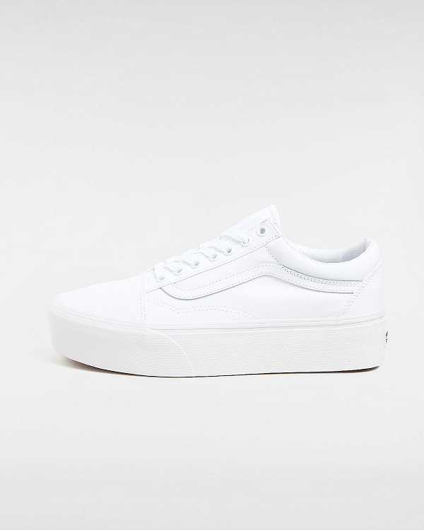 White Vans Old Skool Women Platform Shoes | VN8195237