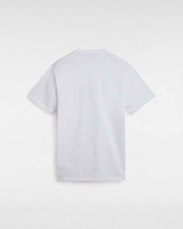 White Vans Orbits Men T Shirts | VN8753910