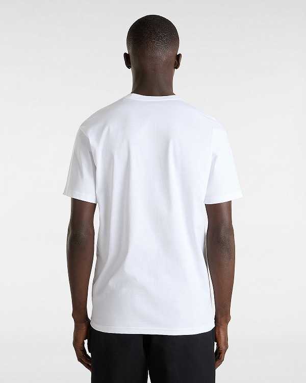 White Vans Orbits Men T Shirts | VN8753910