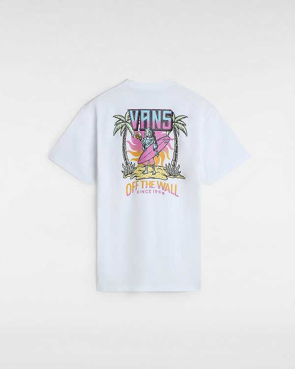 White Vans Palm Cheers Classic Men T Shirts | VN0871263