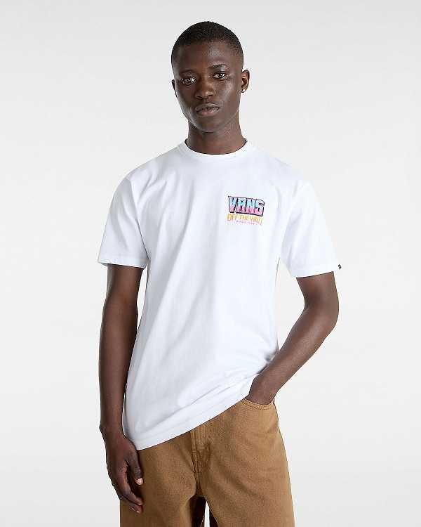 White Vans Palm Cheers Classic Men T Shirts | VN0871263