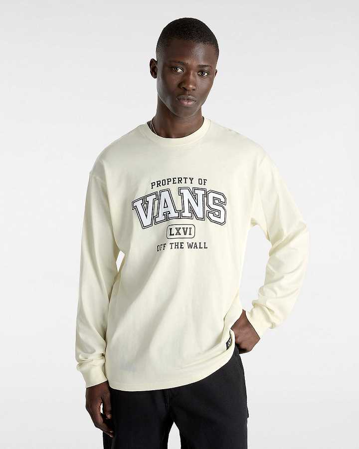 White Vans Property Of Long Sleeve Men T Shirts | VN2756908