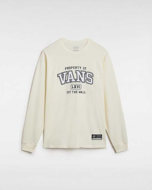 White Vans Property Of Long Sleeve Men T Shirts | VN2756908